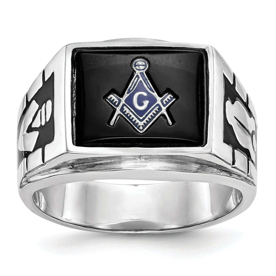 Lovely Rita's Ring Stock Size Ring Are Refundable Size 10 14k White Gold Men's Masonic Ring