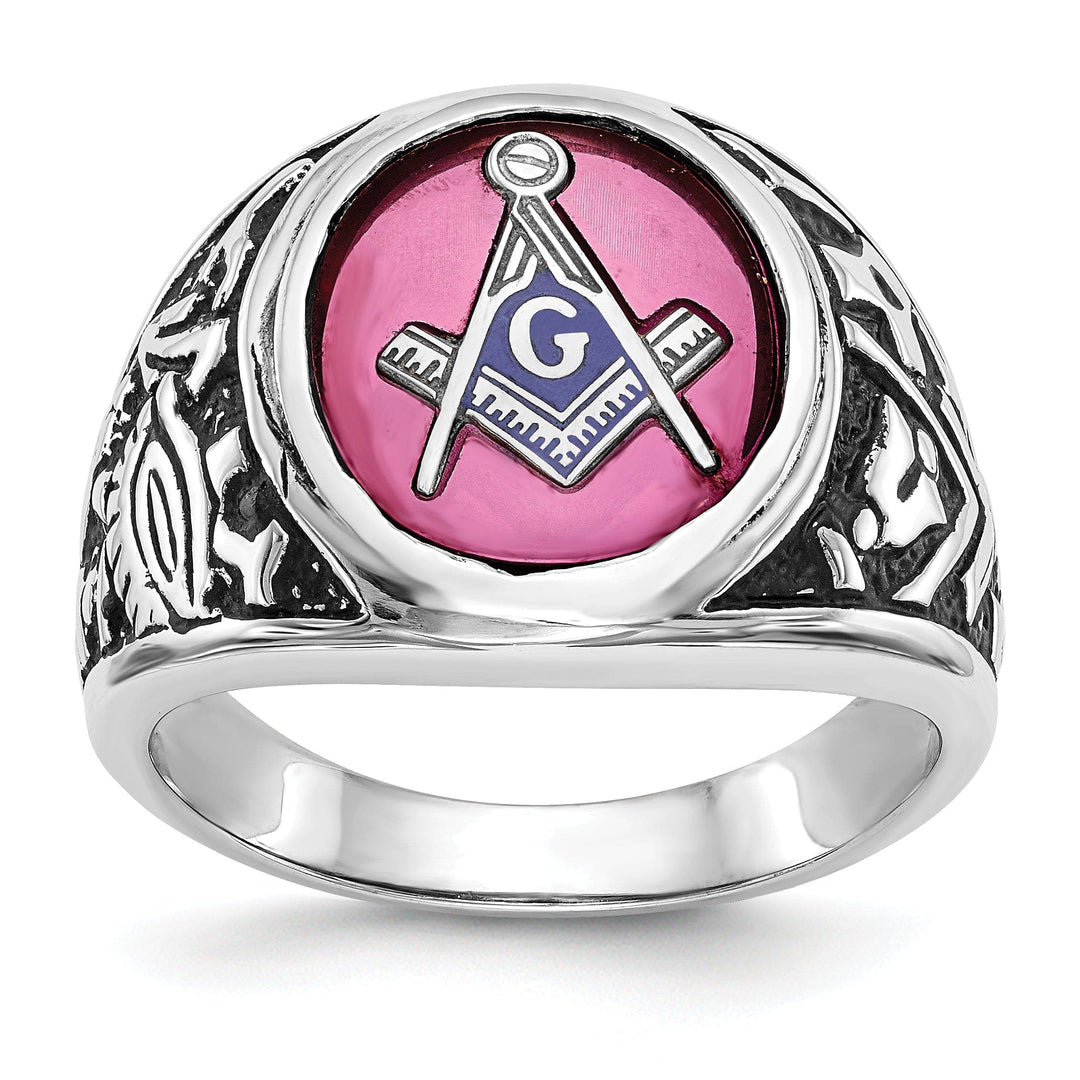 Lovely Rita's Ring Stock Size Ring Are Refundable Size 10 14k White Gold Men's Masonic Ring