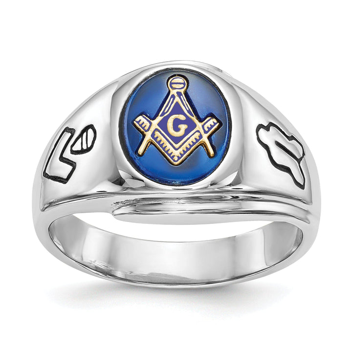 Lovely Rita's Ring Stock Size Ring Are Refundable Size 10 14k White Gold Men's Masonic Ring
