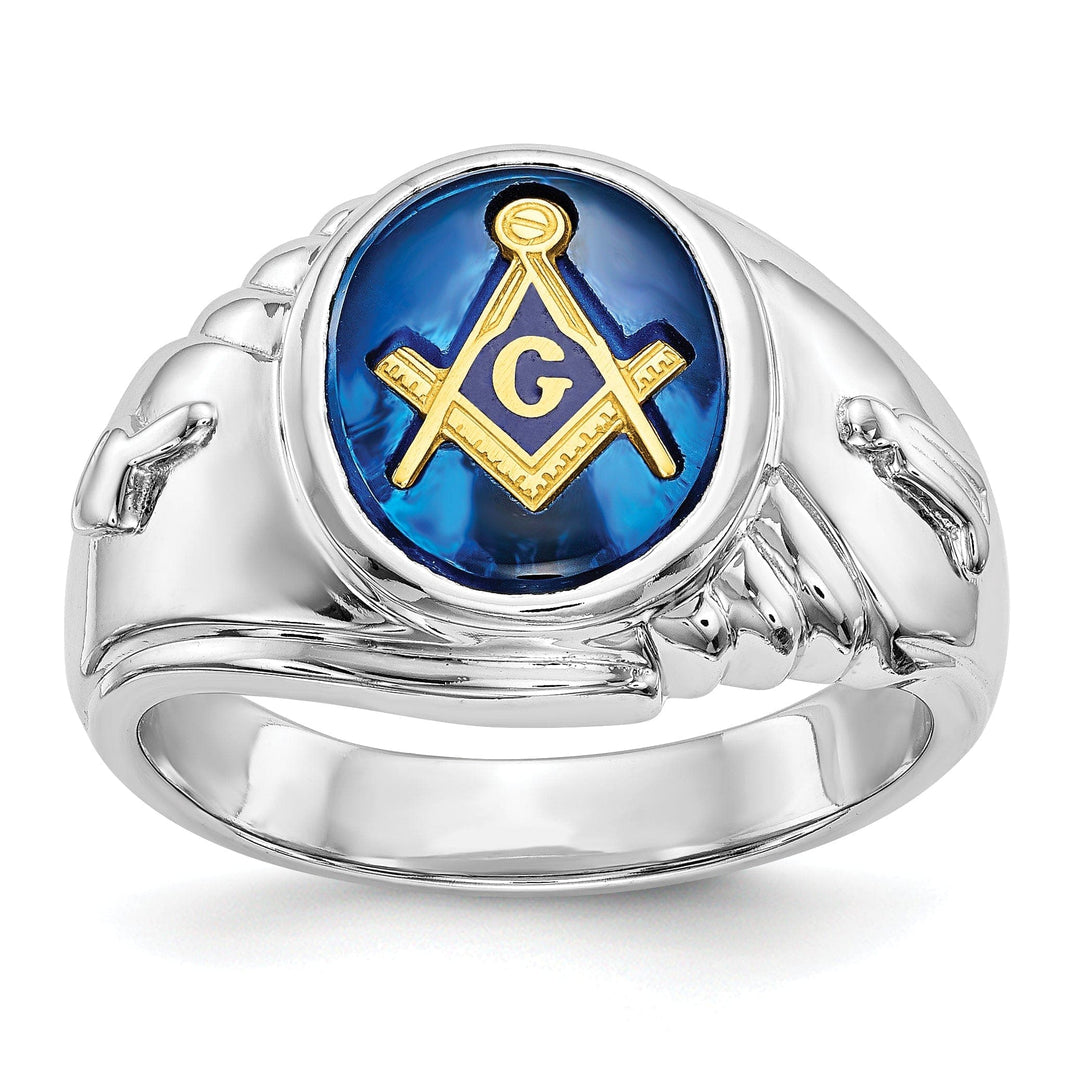 Lovely Rita's Ring Stock Size Ring Are Refundable Size 10 14k White Gold Men's Masonic Ring