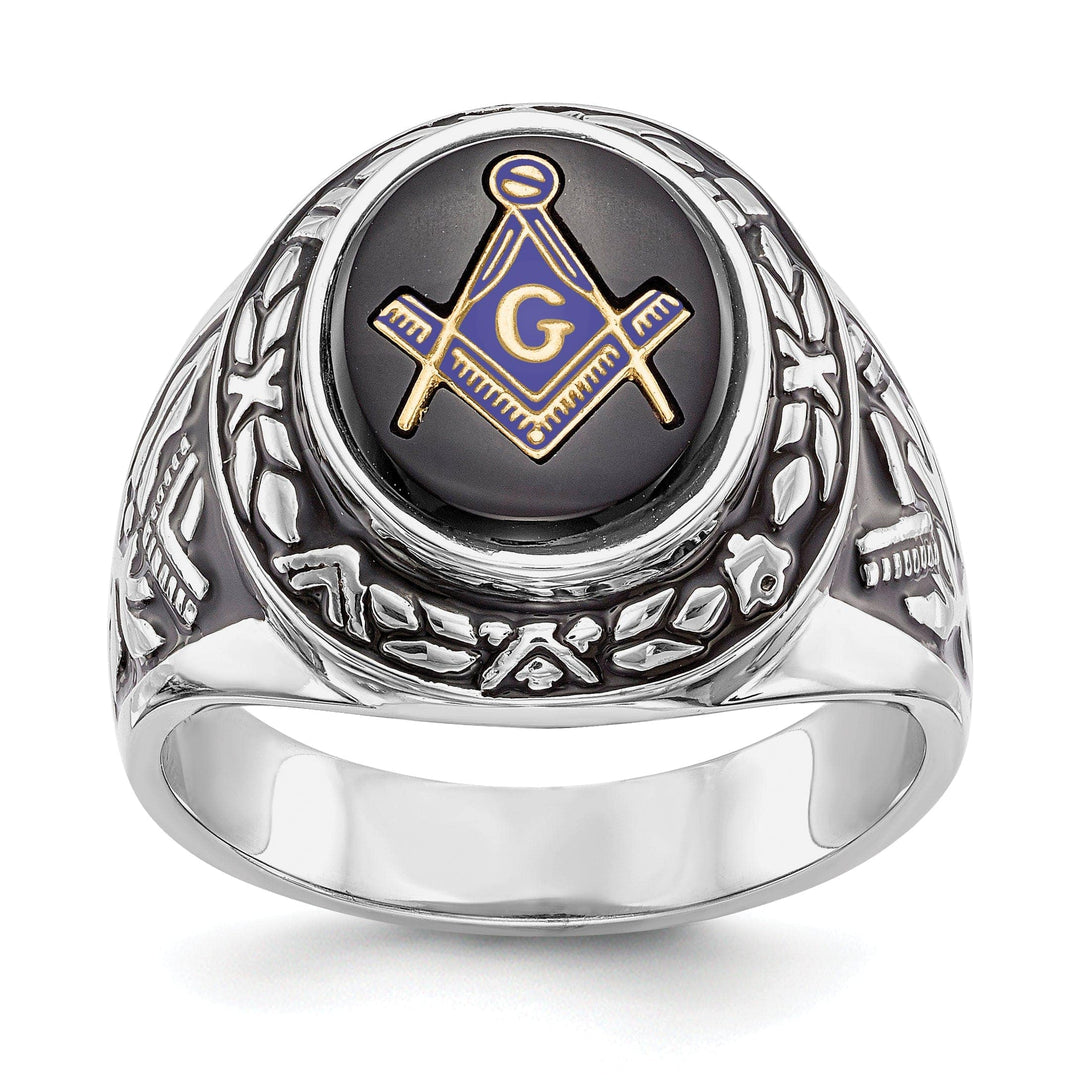 Lovely Rita's Ring Stock Size Ring Are Refundable Size 10 14k White Gold Men's Masonic Ring