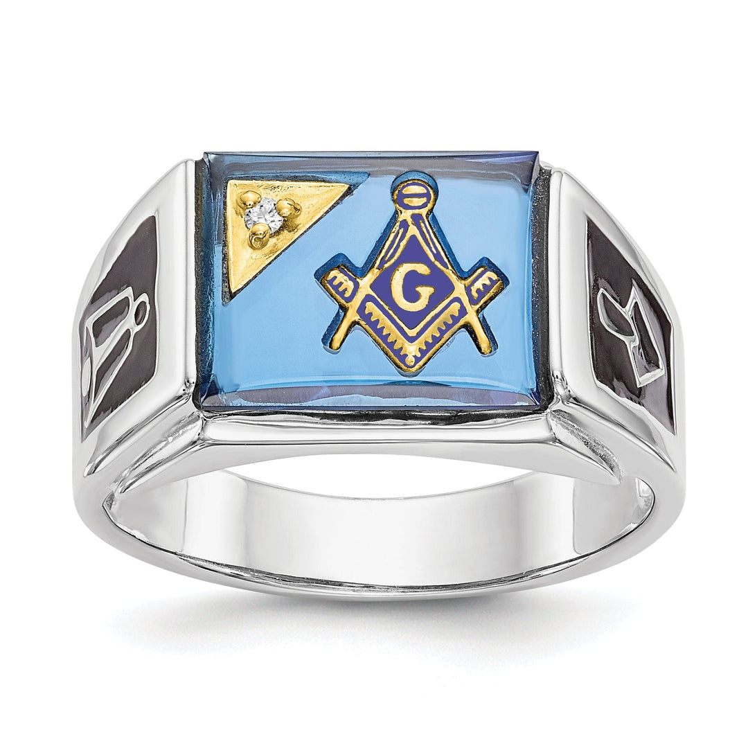 Lovely Rita's Ring Stock Size Ring Are Refundable Size 10 14k White Gold Men's Masonic Ring
