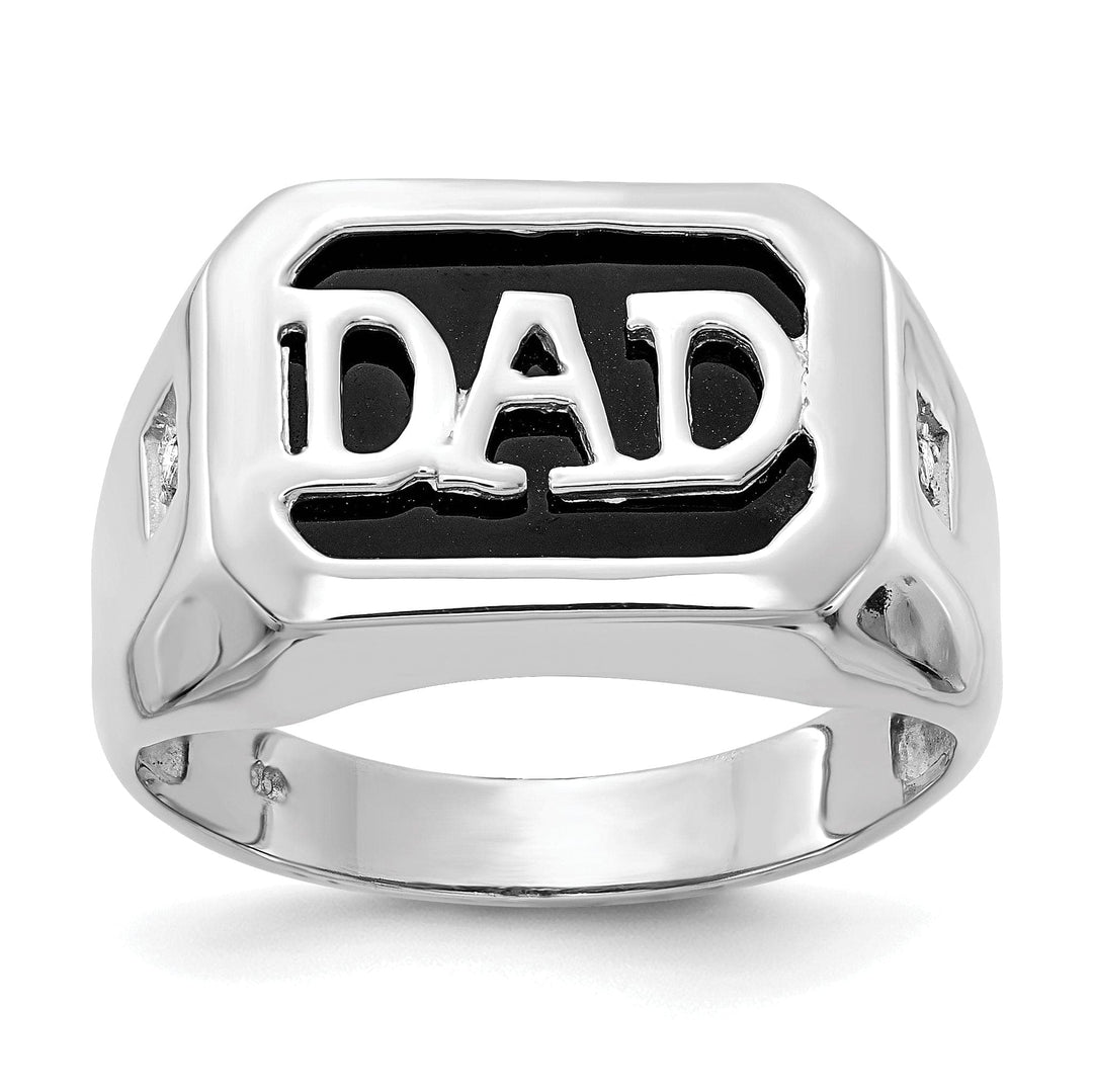 Lovely Rita's Ring Stock Size Ring Are Refundable Size 10 14k White Gold Men's Onyx Diamond Dad Ring