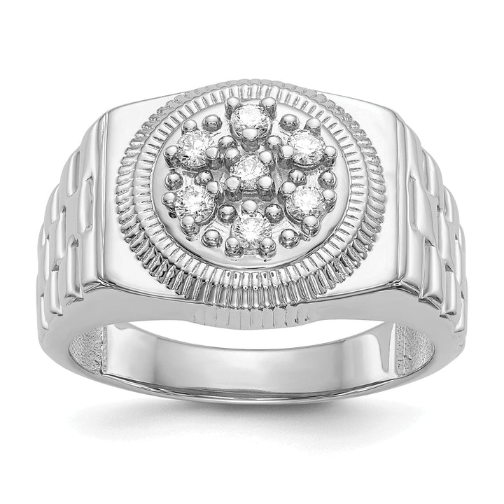 Lovely Rita's Ring Stock Size Ring Are Refundable Size 10 14k White Gold Polished Men's Diamond Ring
