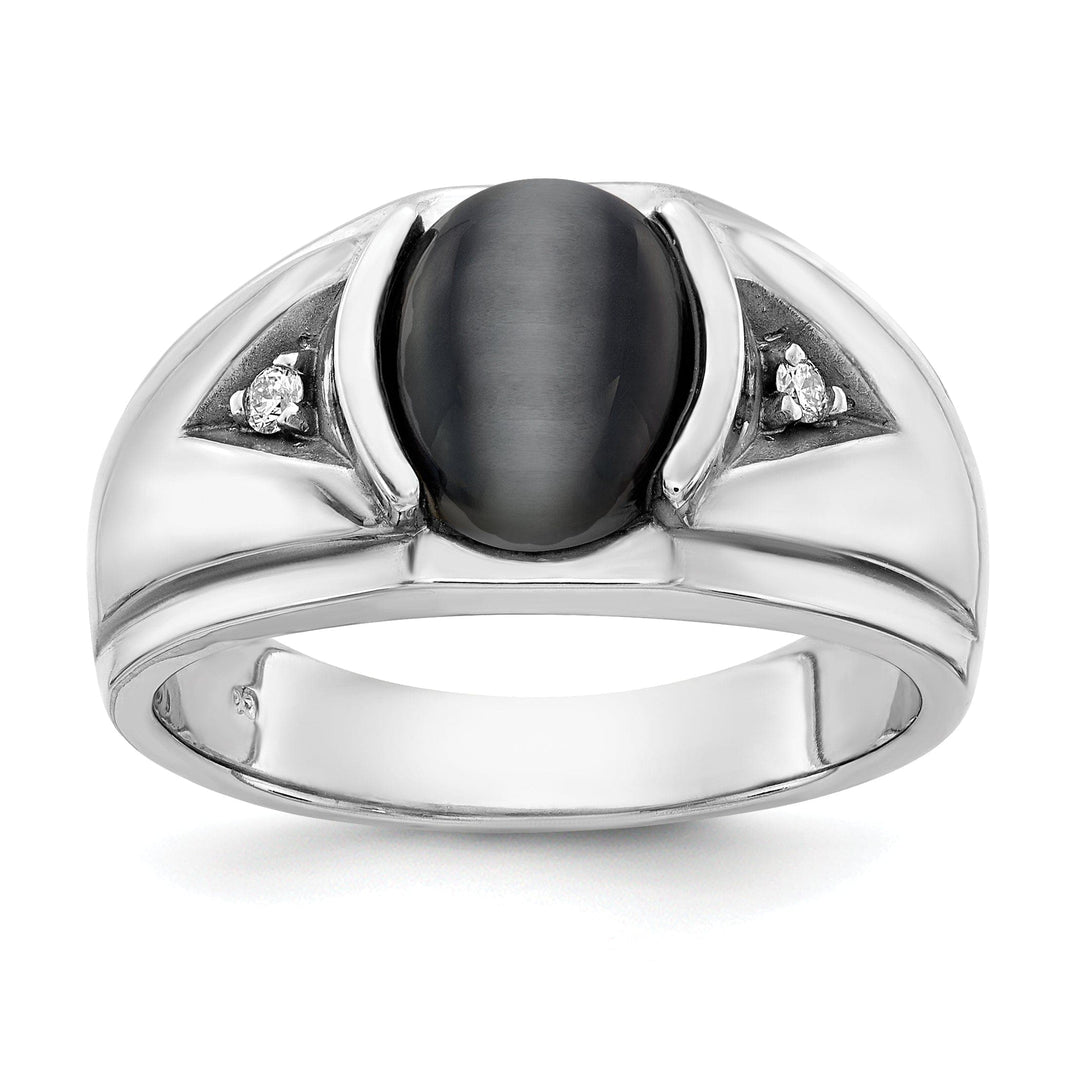 Lovely Rita's Ring Stock Size Ring Are Refundable Size 10 14k White Gold Polished Men's Onyx Diamond Ring