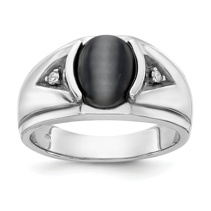 Lovely Rita's Ring Stock Size Ring Are Refundable Size 10 14k White Gold Polished Men's Onyx Diamond Ring