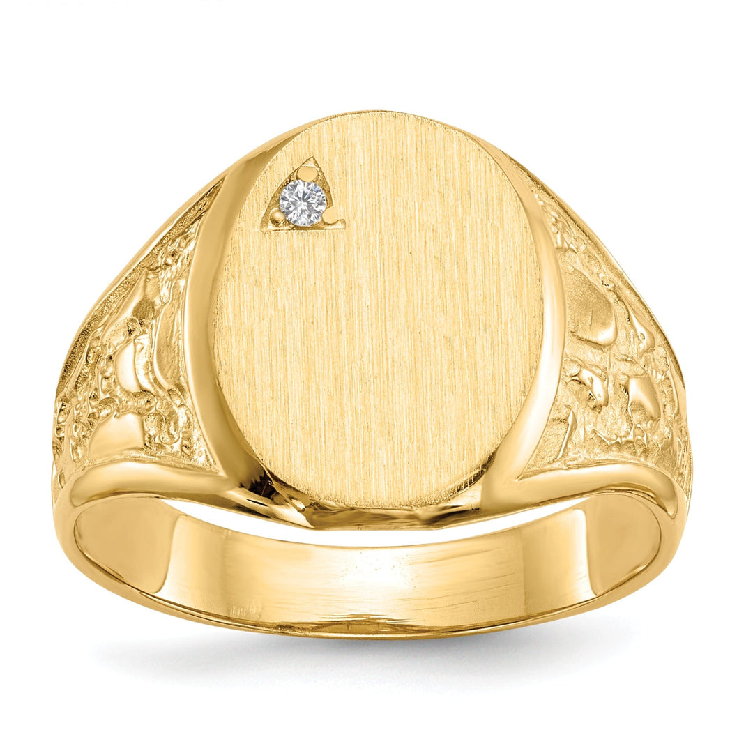 Lovely Rita's Ring Stock Size Ring Are Refundable Size 10 14k Yellow Gold Diamond Men's Burnish Signet Ring