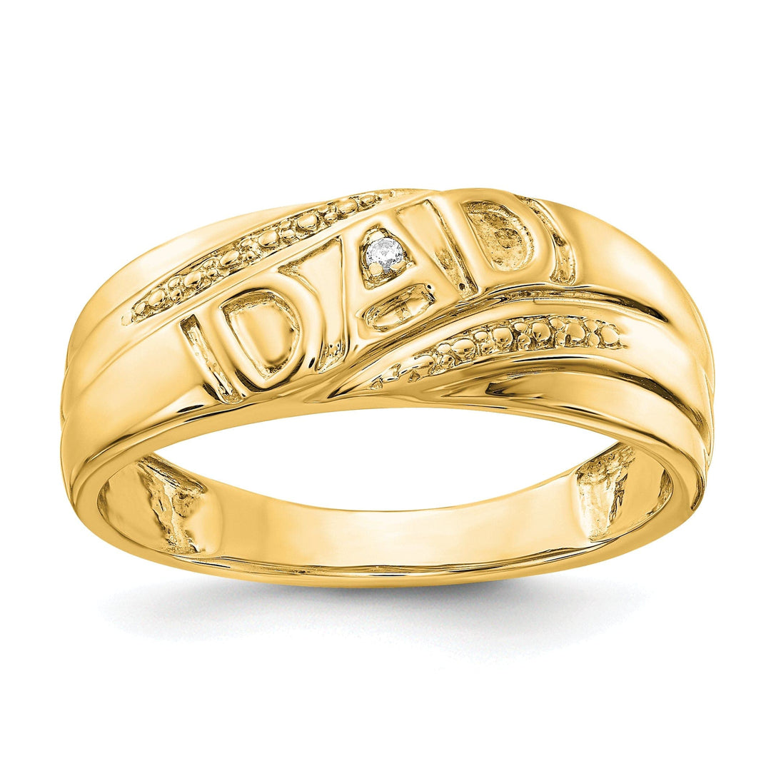Lovely Rita's Ring Stock Size Ring Are Refundable Size 10 14k Yellow Gold Men's .01ct. Diamond Dad Ring