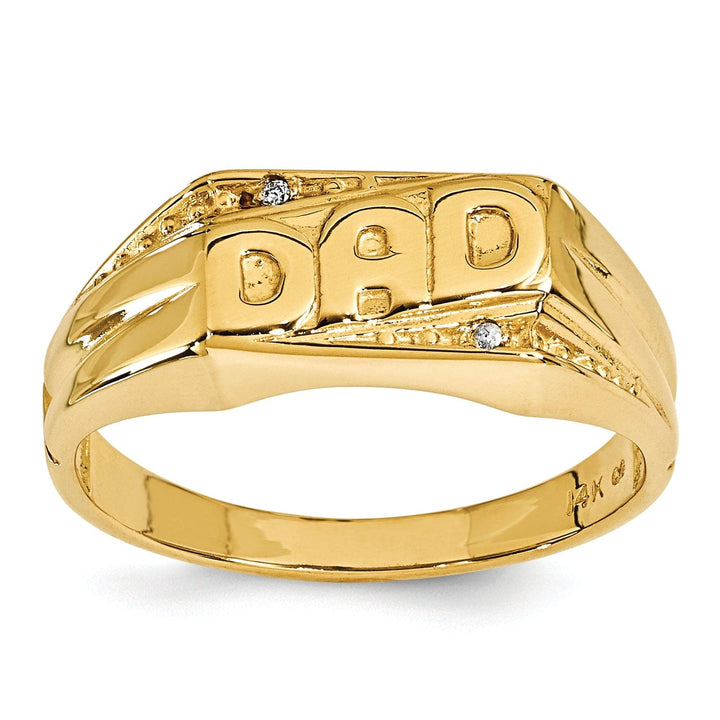 Lovely Rita's Ring Stock Size Ring Are Refundable Size 10 14k Yellow Gold Men's .01ct. Diamond Dad Ring
