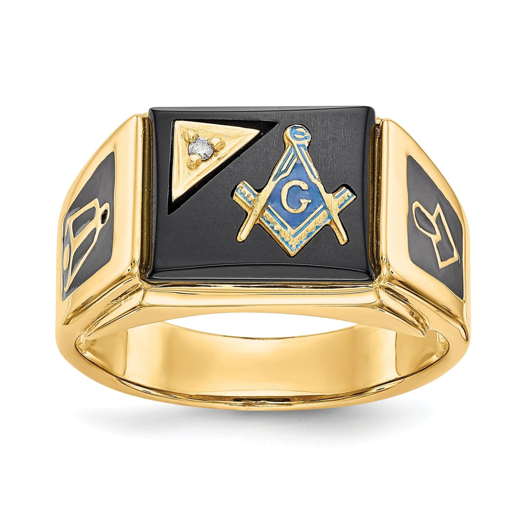 Lovely Rita's Ring Stock Size Ring Are Refundable Size 10 14k Yellow Gold Men's Blue Masonic Ring