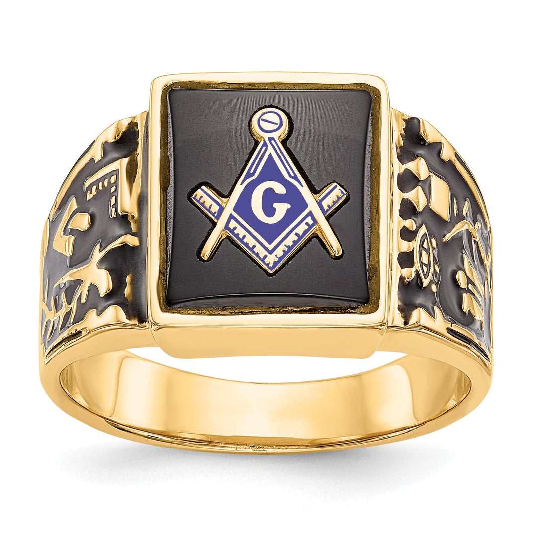 Lovely Rita's Ring Stock Size Ring Are Refundable Size 10 14k Yellow Gold Men's Masonic Ring