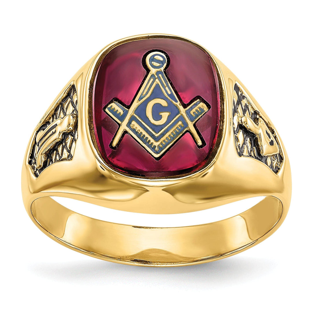 Lovely Rita's Ring Stock Size Ring Are Refundable Size 10 14k Yellow Gold Men's Masonic Ring