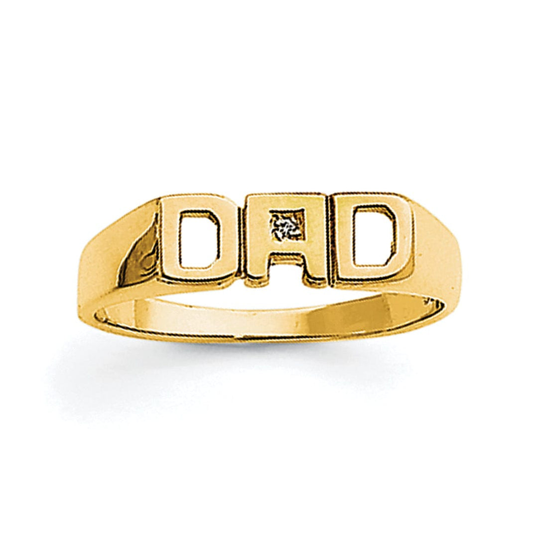 Lovely Rita's Ring Stock Size Ring Are Refundable Size 10 14k Yellow Gold Polished Men's Diamond Dad Ring