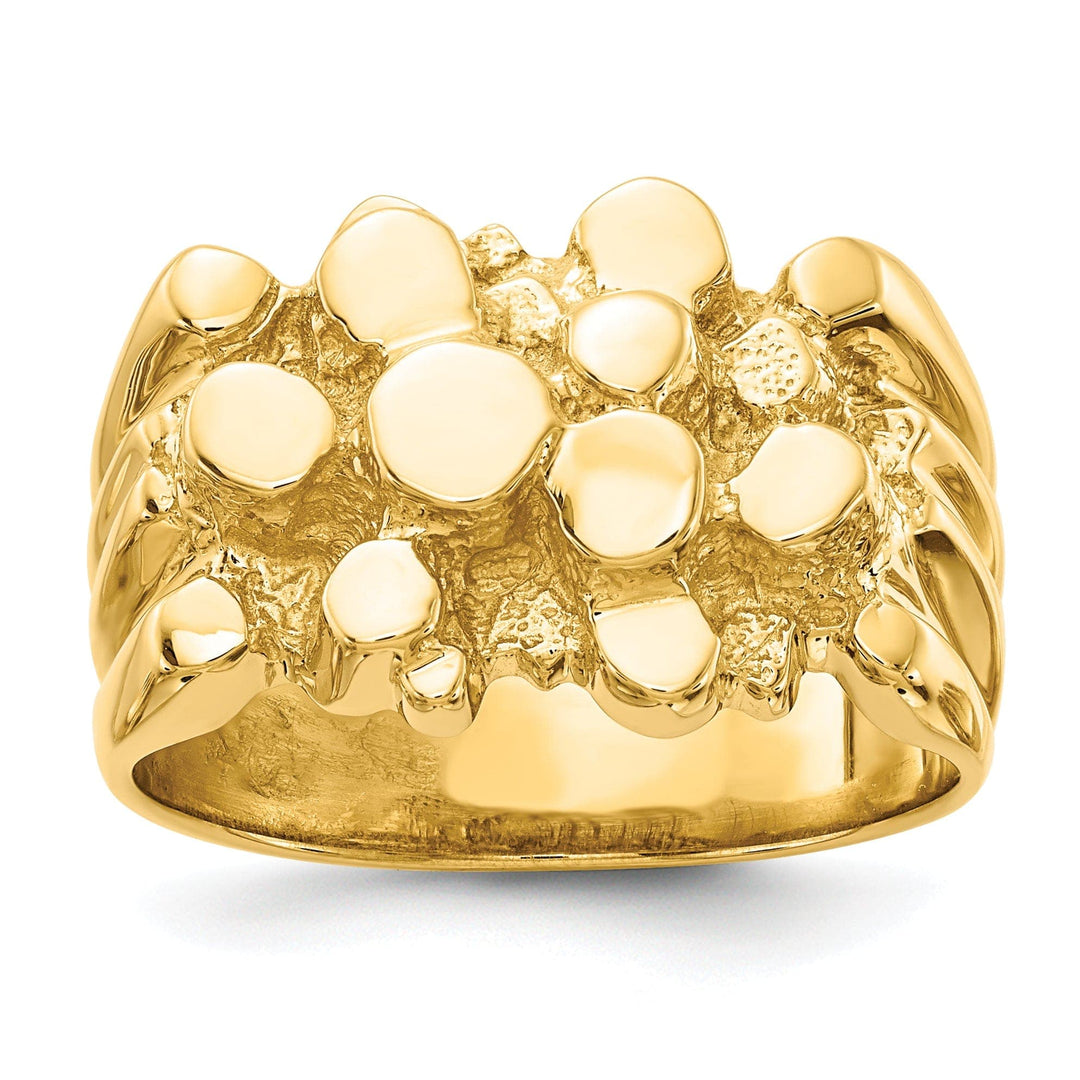 Lovely Rita's Ring Stock Size Ring Are Refundable Size 10 14k Yellow Gold Polished Men's Nugget Ring