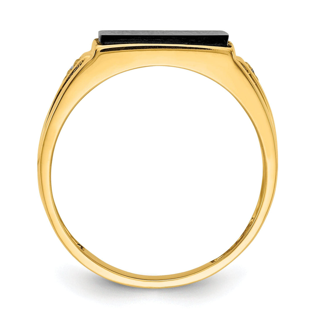 Lovely Rita's Ring Stock Size Ring Are Refundable Size 10 14k Yellow Gold Polished Men's Onyx Diamond Ring