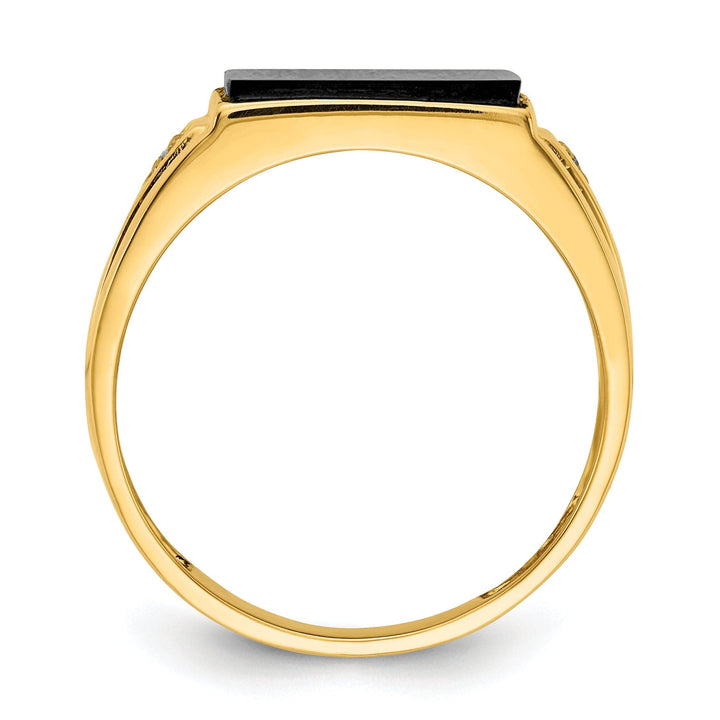 Lovely Rita's Ring Stock Size Ring Are Refundable Size 10 14k Yellow Gold Polished Men's Onyx Diamond Ring