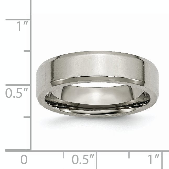 Bridal Ring Titanium Brushed Beveled Wedding Band