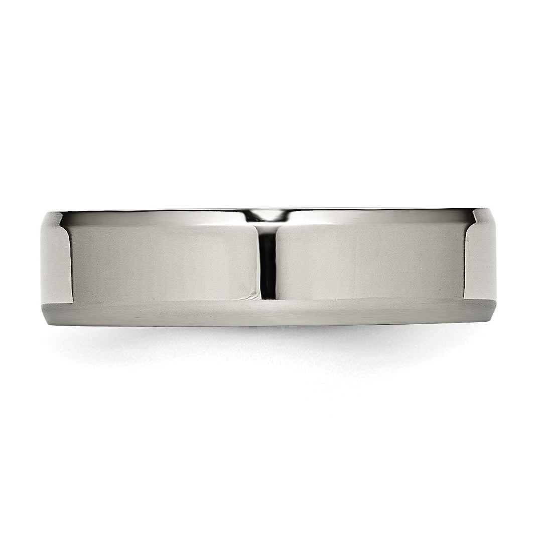 Bridal Ring Titanium Brushed Beveled Wedding Band
