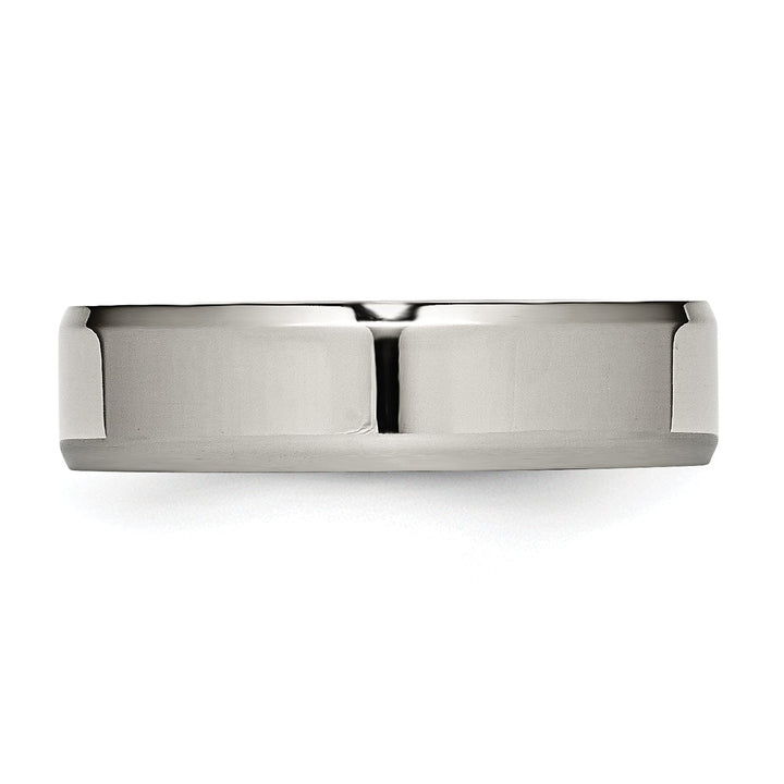 Bridal Ring Titanium Brushed Beveled Wedding Band