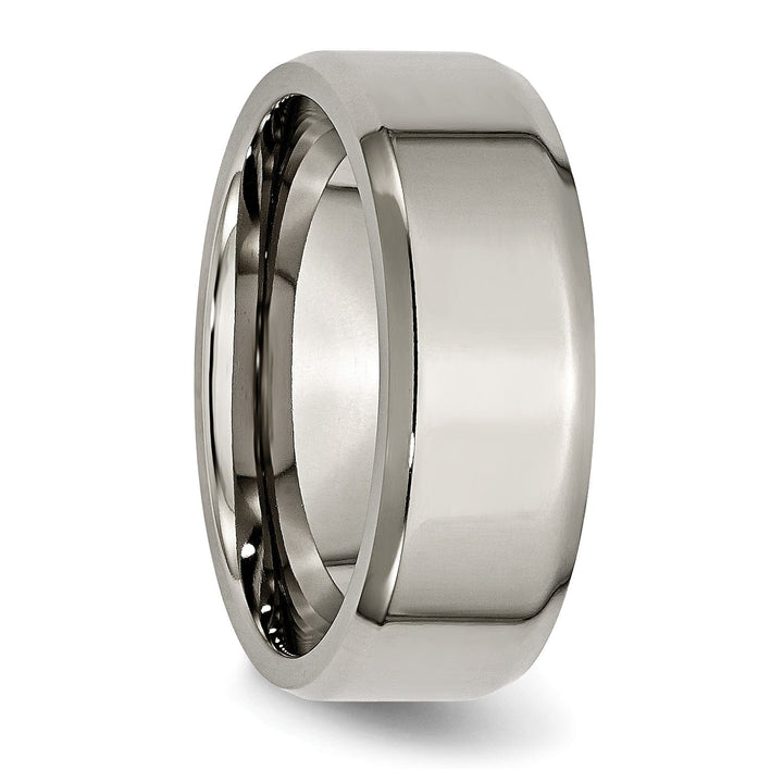 Bridal Ring Titanium Brushed Beveled Wedding Band