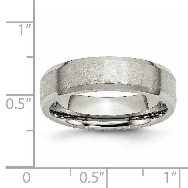 Bridal Ring Titanium Brushed Beveled Wedding Band
