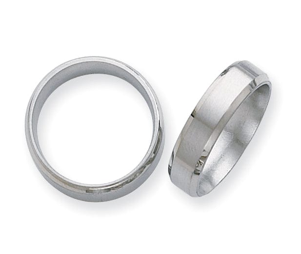 Bridal Ring Titanium Brushed Beveled Wedding Band