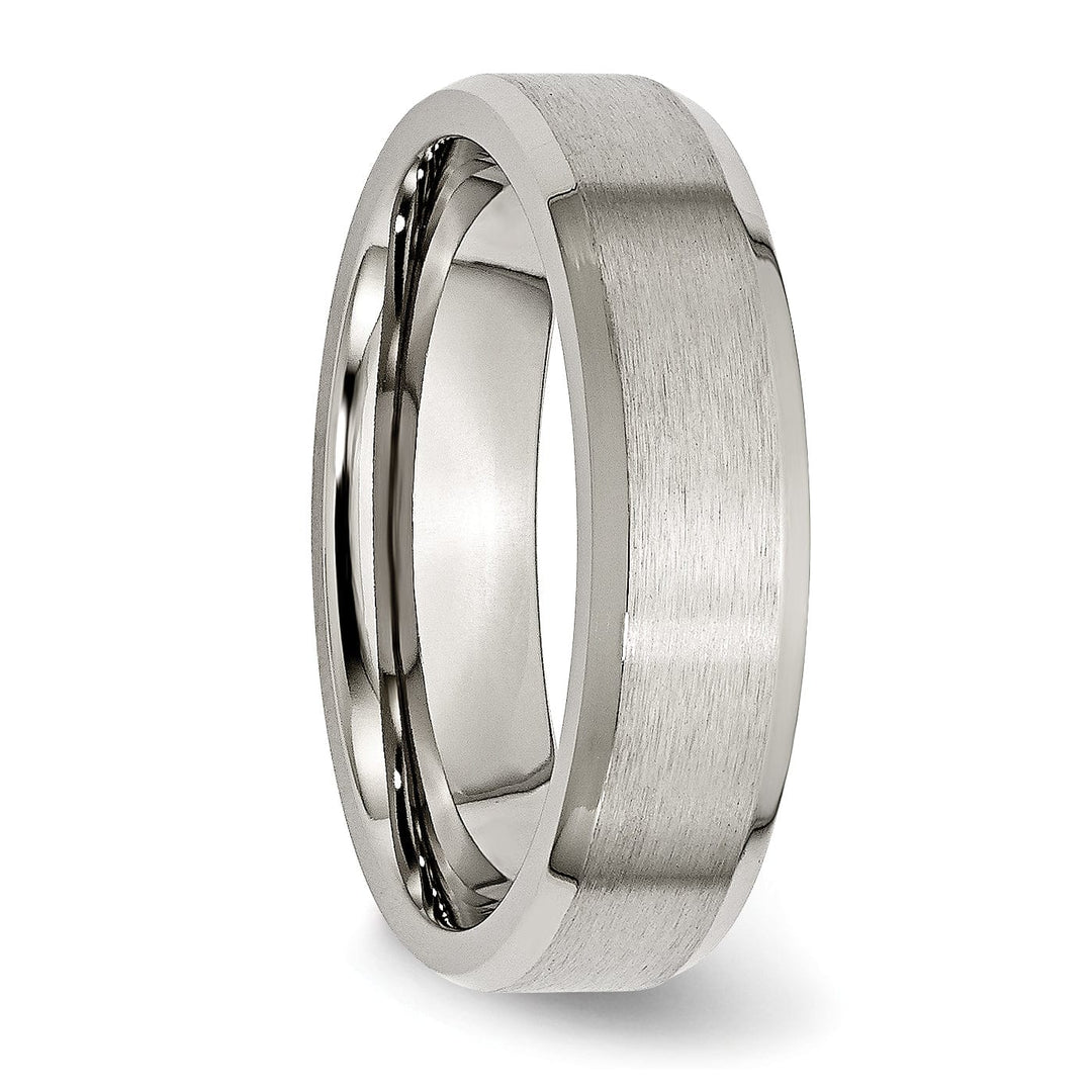 Bridal Ring Titanium Brushed Beveled Wedding Band