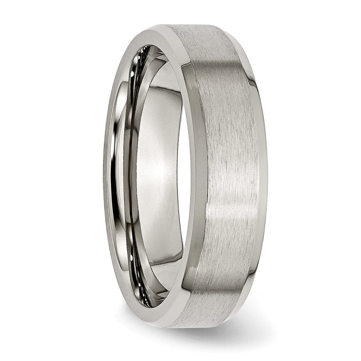 Bridal Ring Titanium Brushed Beveled Wedding Band