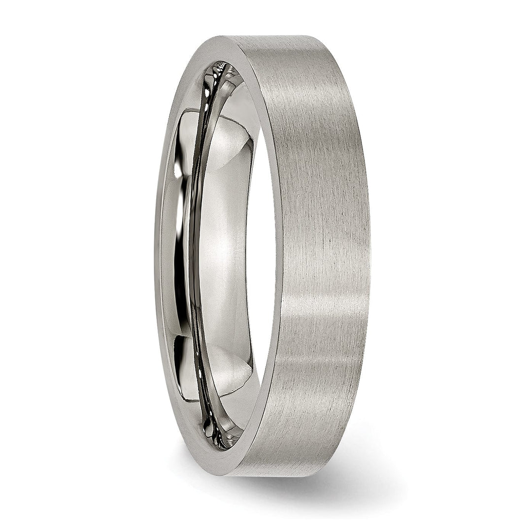 Bridal Ring Titanium Brushed Flat Wedding Band