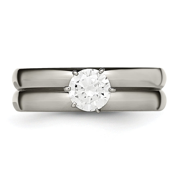 Bridal Ring Titanium cubic zirconia ring