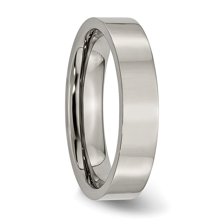 Bridal Ring Titanium Flat Polished Band