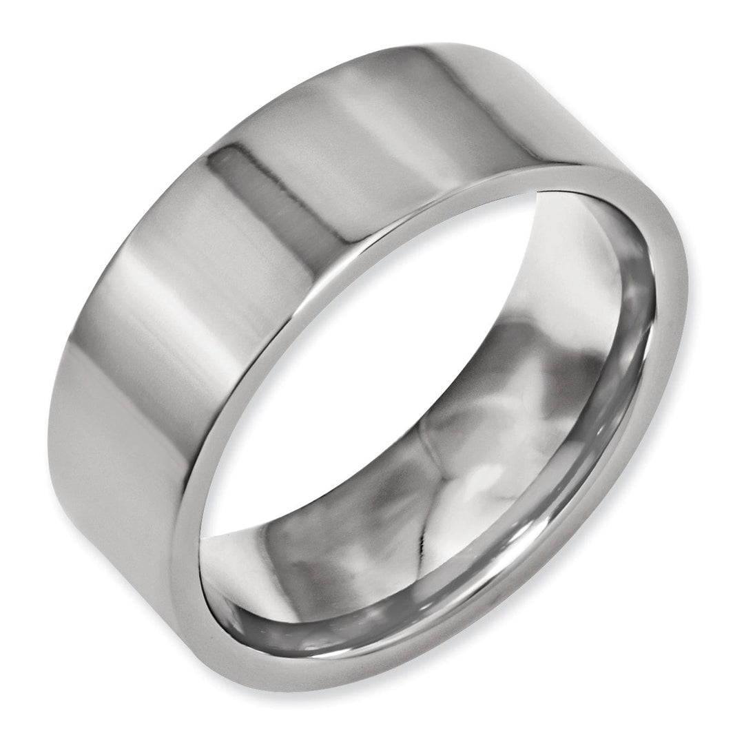 Bridal Ring Titanium Polished Flat Wedding Band