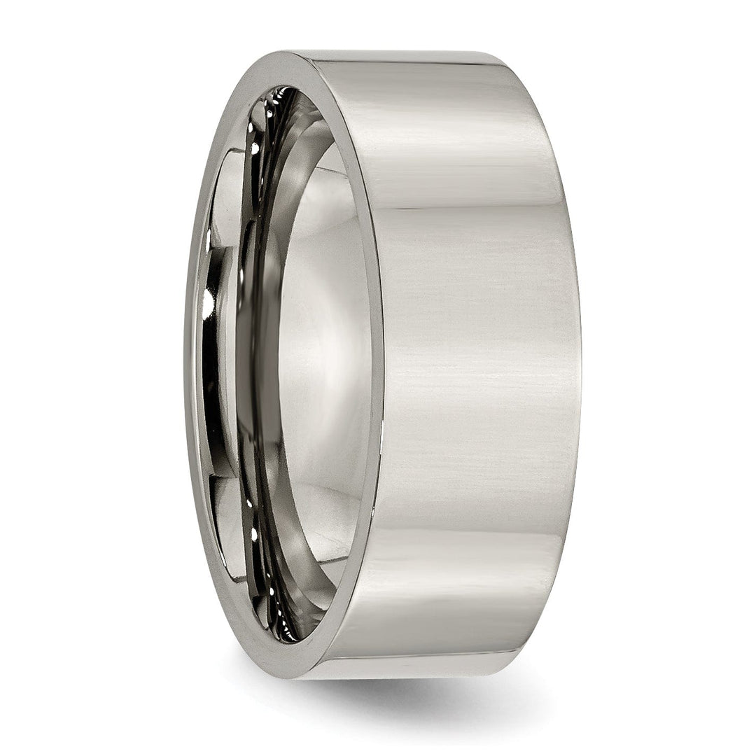 Bridal Ring Titanium Polished Flat Wedding Band