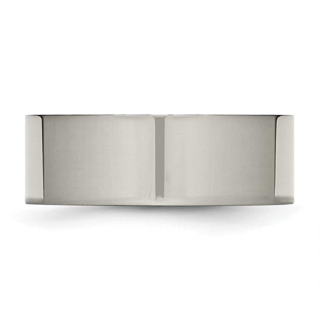 Bridal Ring Titanium Polished Flat Wedding Band