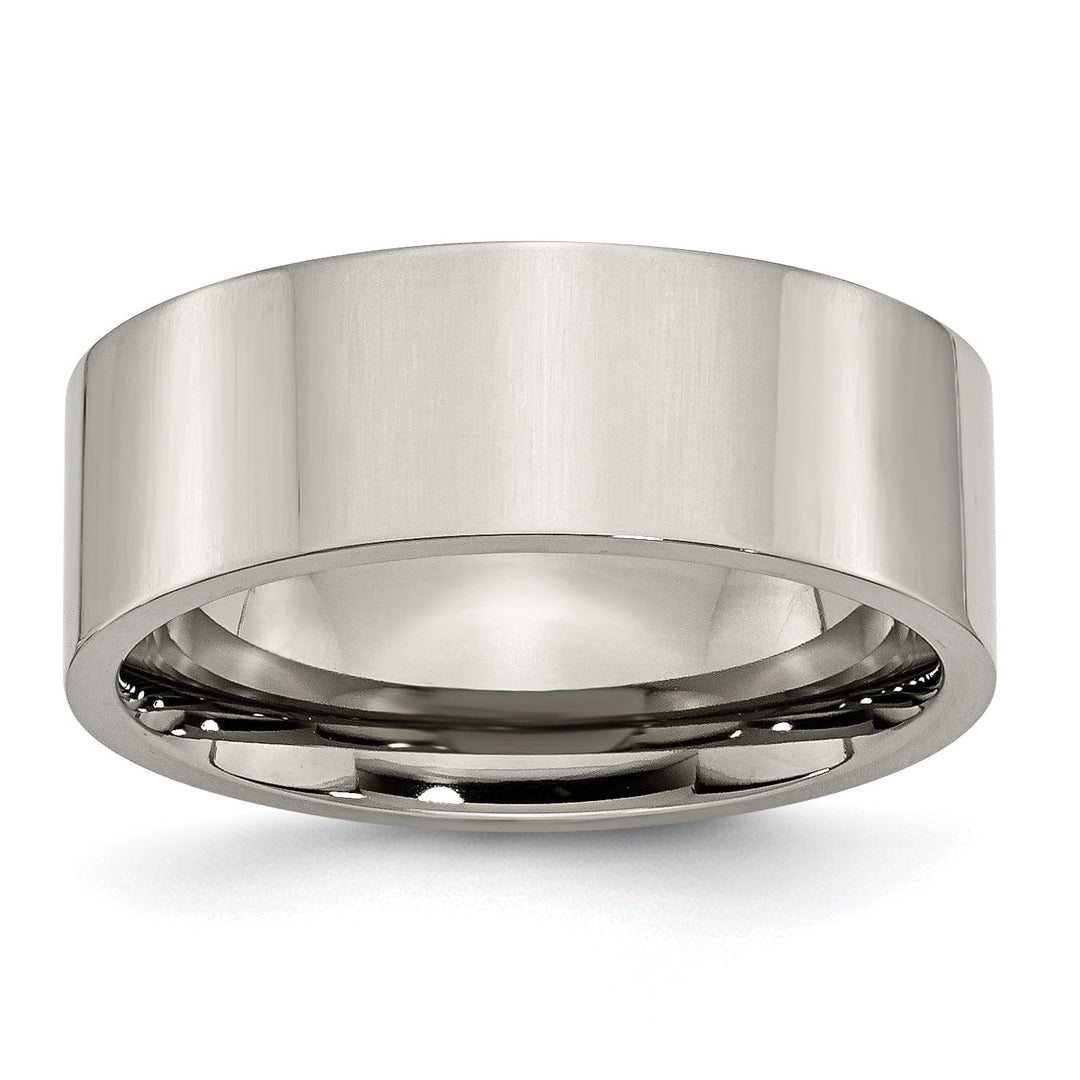 Bridal Ring Titanium Polished Flat Wedding Band