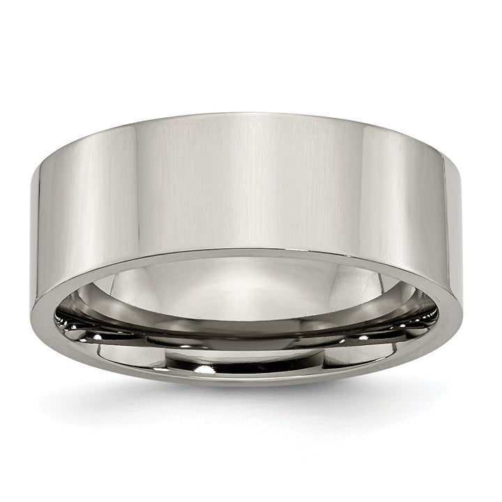 Bridal Ring Titanium Polished Flat Wedding Band