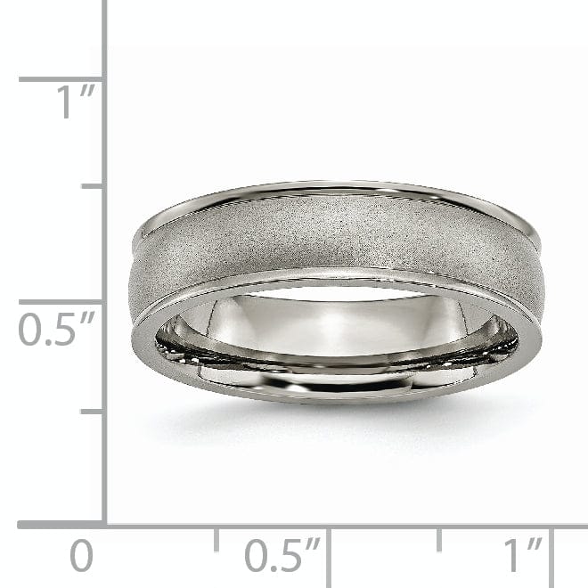 Bridal Ring Titanium Ridged Edge 8MM Brushed and Polished Band