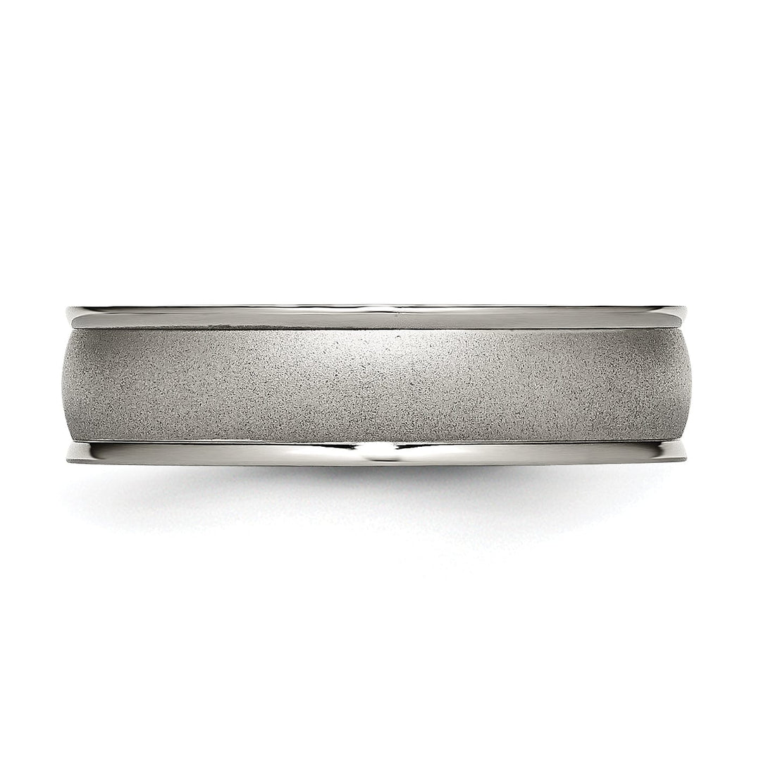 Bridal Ring Titanium Ridged Edge 8MM Brushed and Polished Band