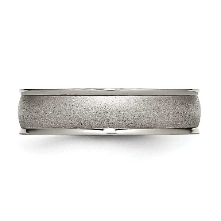 Bridal Ring Titanium Ridged Edge 8MM Brushed and Polished Band