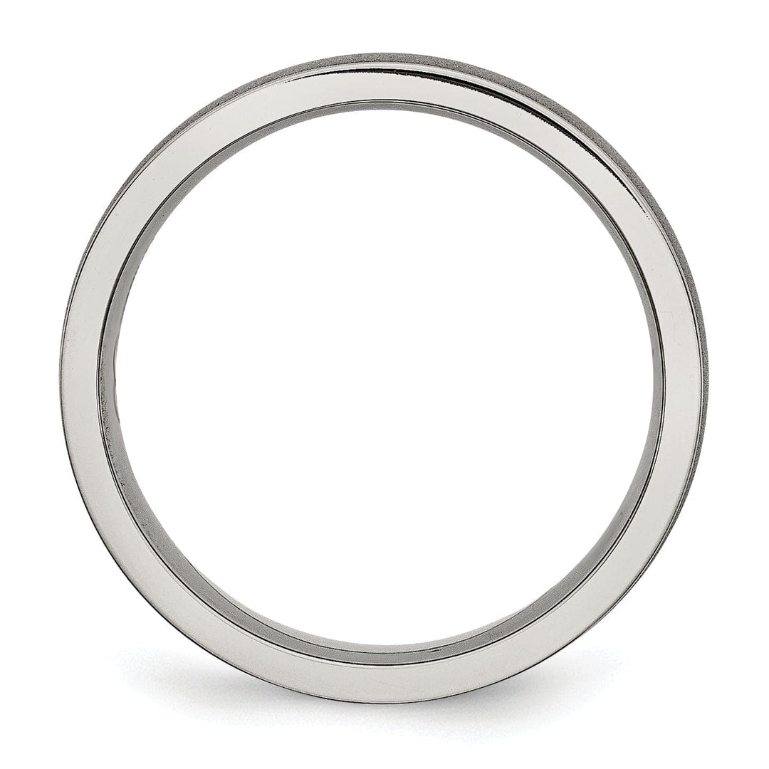 Bridal Ring Titanium Ridged Edge 8MM Brushed and Polished Band