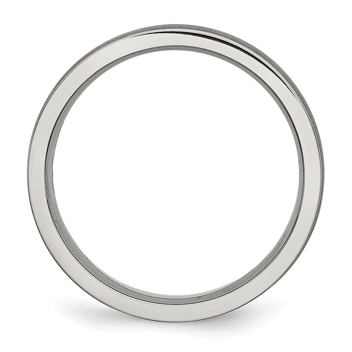 Bridal Ring Titanium Ridged Edge 8MM Brushed and Polished Band