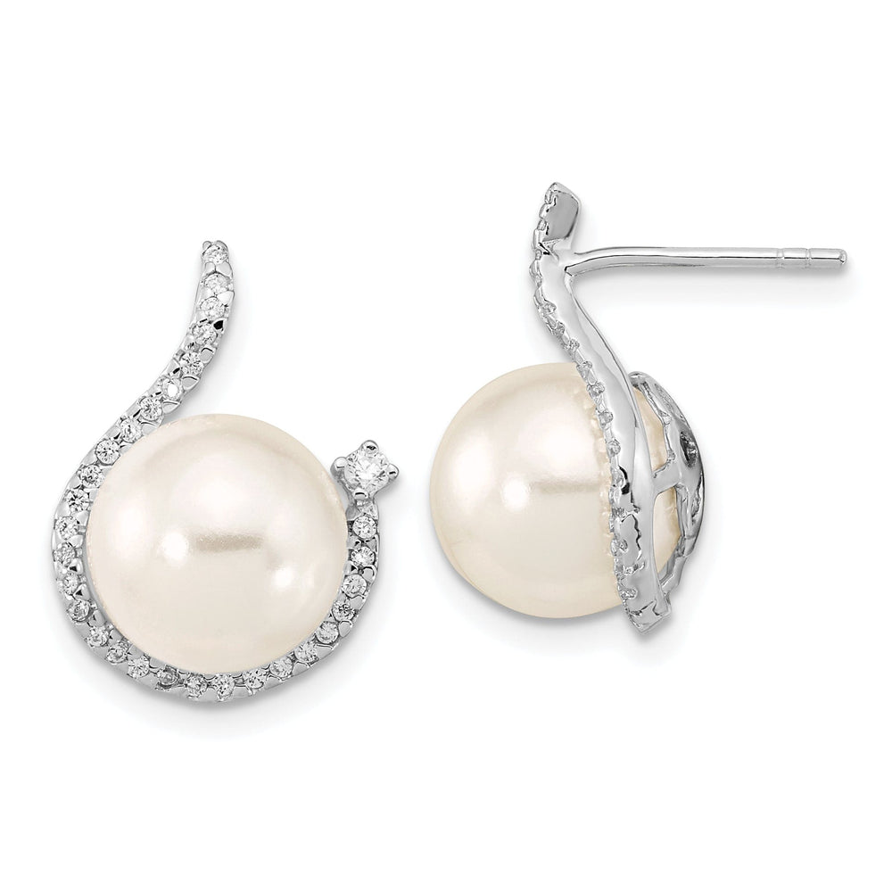 Majestik Shell Pearls Sets Majestik Pearl CZ Earring Necklace Set