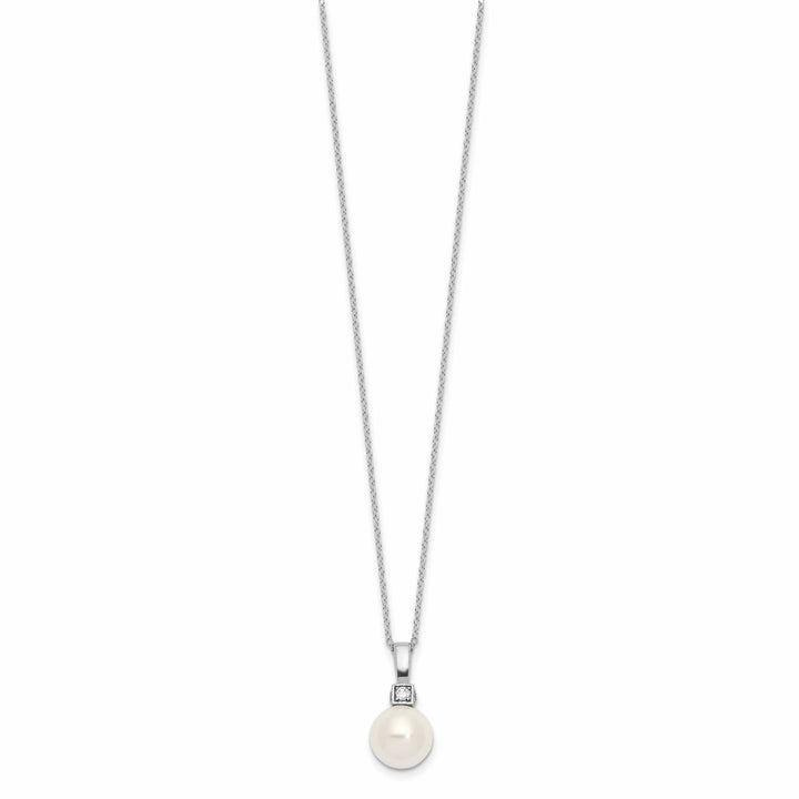 Majestik Shell Pearls Sets Majestik Pearl CZ Earring Necklace Set