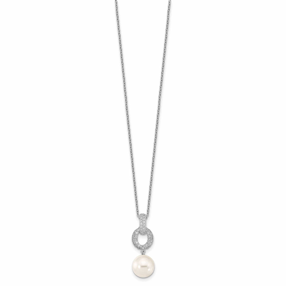 Majestik Shell Pearls Sets Majestik Pearl CZ Earring Necklace Set