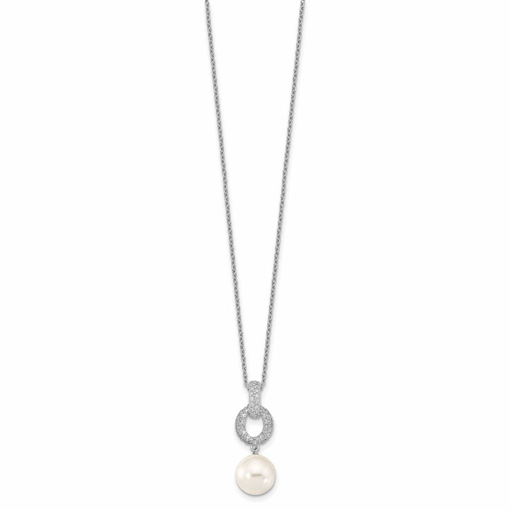 Majestik Shell Pearls Sets Majestik Pearl CZ Earring Necklace Set