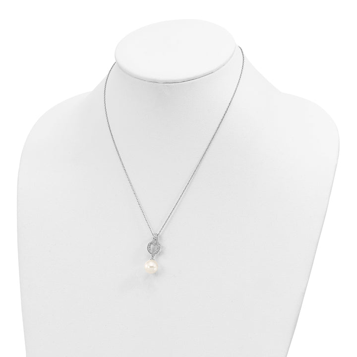 Majestik Shell Pearls Sets Majestik Pearl CZ Earring Necklace Set