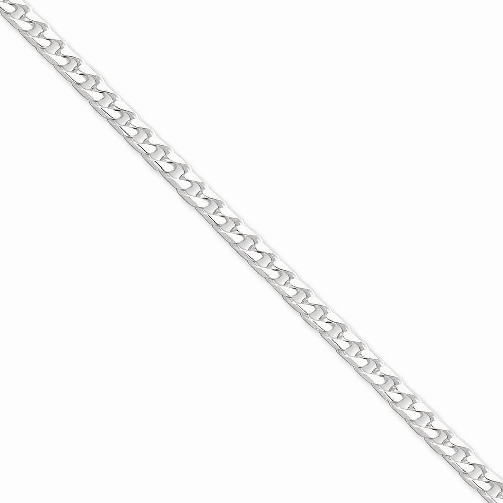 Silver Polished 4.50-mm Solid Curb Link Chain