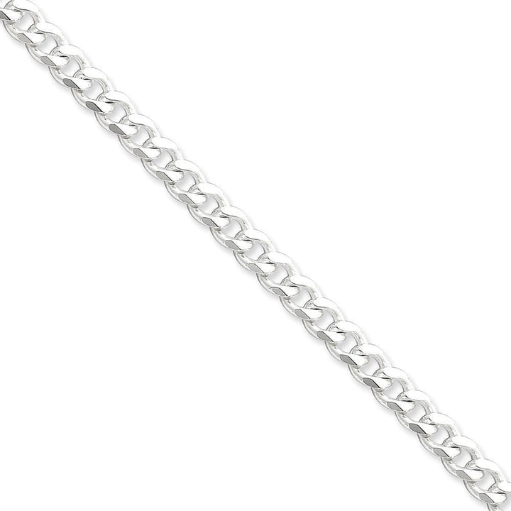 Silver Polished 7.00-mm Solid Curb Link Chain