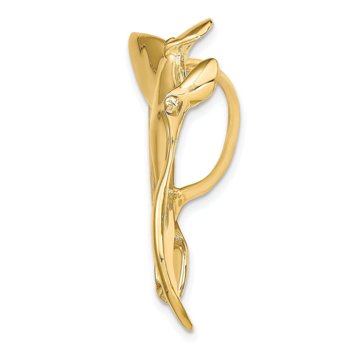 Lovely Rita's Slide 14k Yellow Gold Fits up to 8mm Omega Fits up to 10mm Fancy Omega Solid Polished Finish Manta Ray Slide