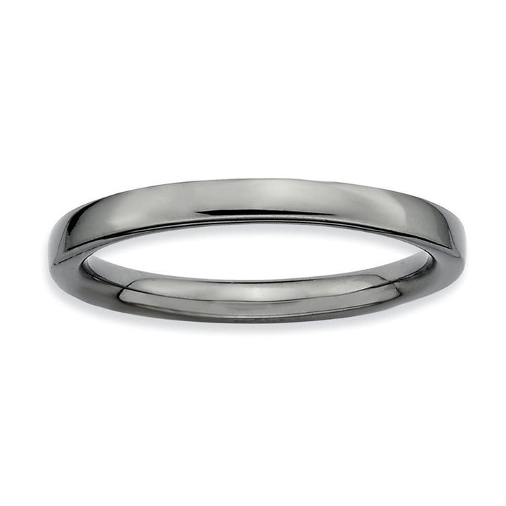 Sterling Silver Black-Plated Polished Ring